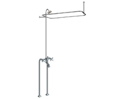 Freestanding Clawfoot Tub Shower Set - Cross Handles