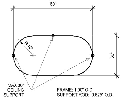 3060 Oval Shower Rod Specs