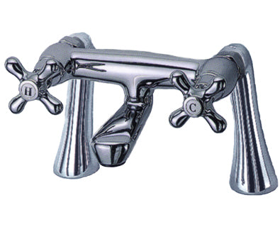 Deck Mount Tub Filler - Metal Cross Handles