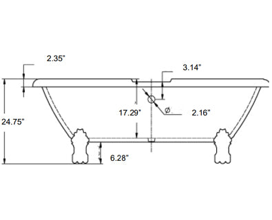 Edwardian Tub Specs Front