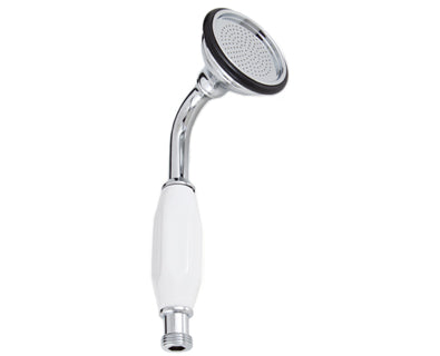 Epoque Hand Shower with White Handle - Rain Spray