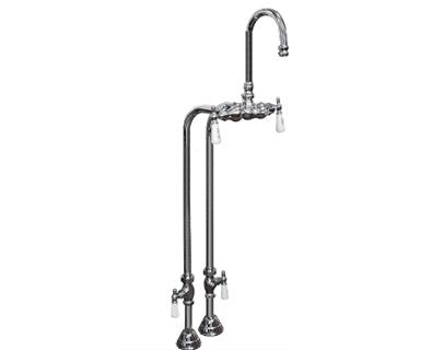 Freestanding Tub Filler With Gooseneck - Lever Handles