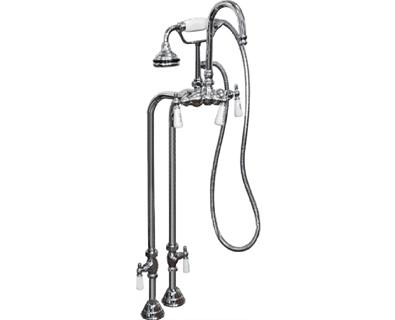 Gooseneck Faucet with Freestanding Supply Lines - Shutoffs