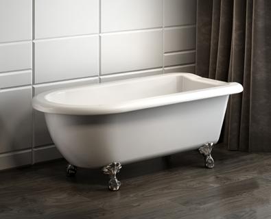 Victorian Acrylic Clawfoot Tub - Chrome Feet