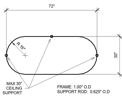 3072 Oval Shower Rod Specs