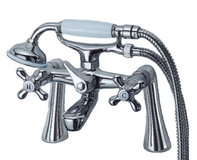 Deck Mount Tub Faucet and Hand Shower - Chrome
