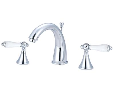 Chrome Widespread Sink Faucet with Pop-up