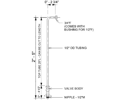 Straight Water Supply Line Specs - Shutoffs