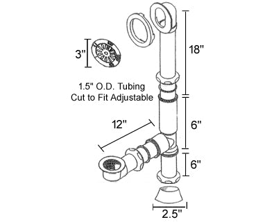 Lift and Turn Tub Drain Specs