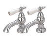 Basin Tap Set with White Lever Handles