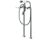 Freestanding Tub Faucet - White Lever Handles