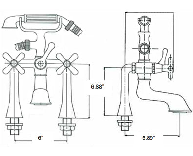 Classic Deck Mount Faucet Specs