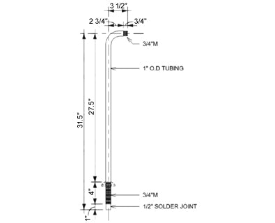 Freestanding Water Supply Line Specs