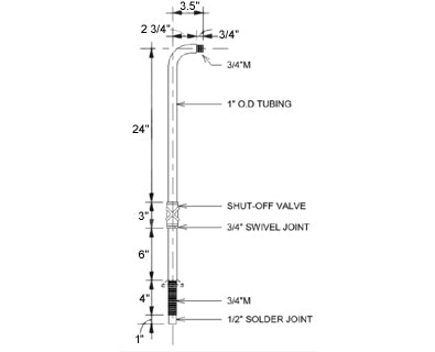 XL Freestanding Water Supply Specs