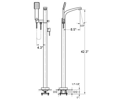Arc Freestanding Faucet Specs