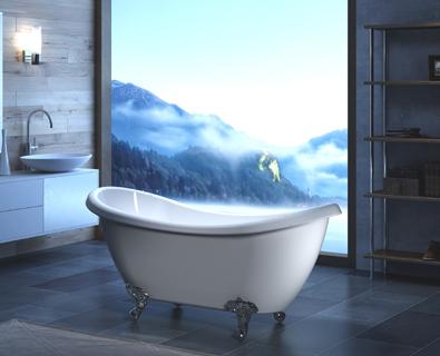 Majesty Acrylic Double Slipper Tub - White