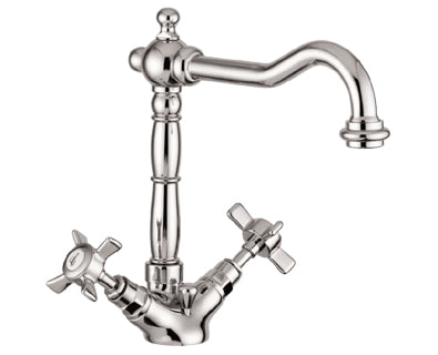 Mozart Vintage Single Hole Sink Faucet - Cross Handles