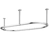 Oval Shower Rod with Ceiling Supports